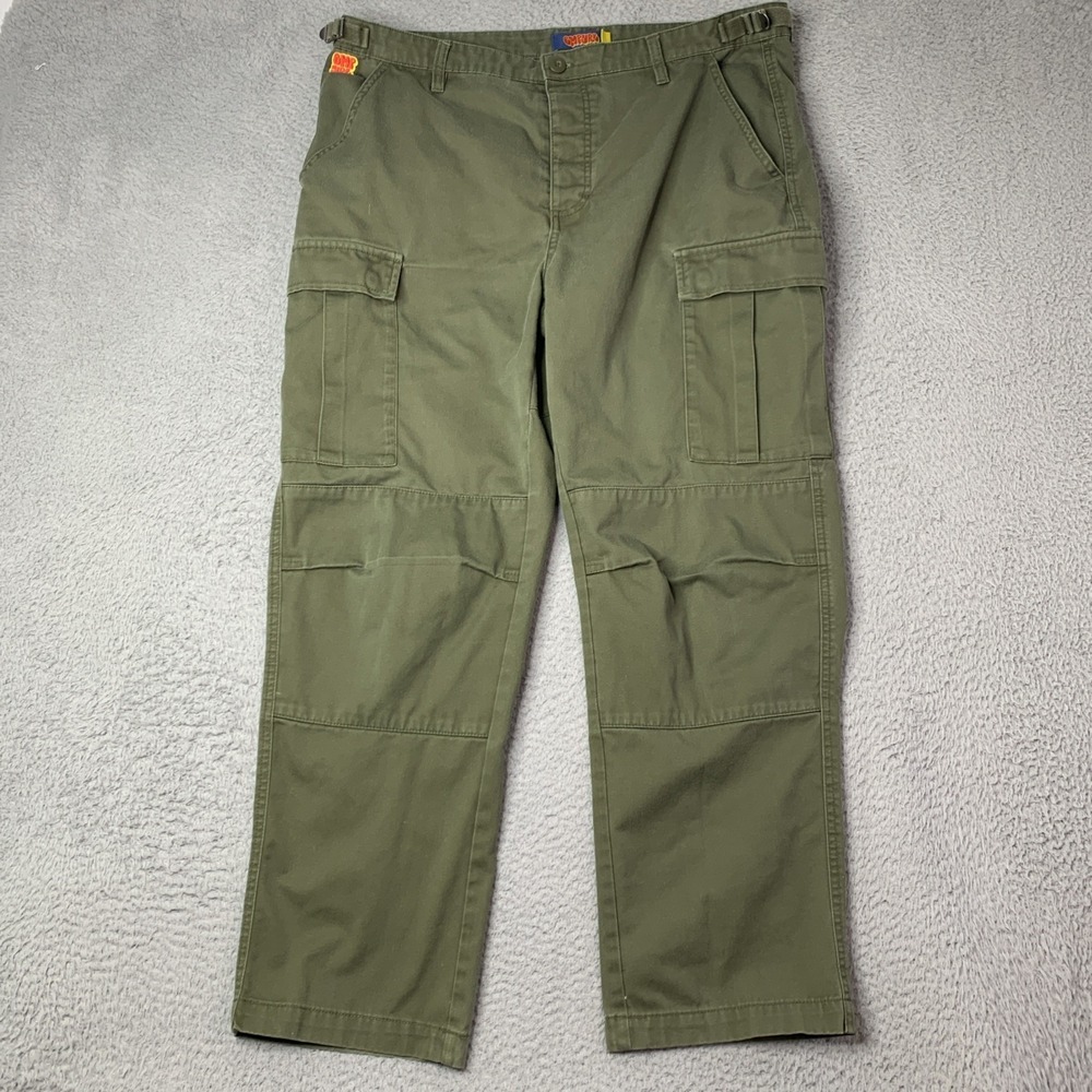 Empyre Green Cargo Pants Men 36 Green Side Buckle Double Knee Utility